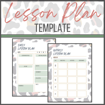 Preview of BOHO Leopard | Weekly Daily Lesson Plan Template | Printable Digital Editable