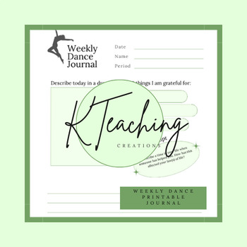 Preview of Weekly Dance Printable Journal