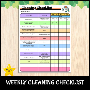 Preview of Weekly Daycare Cleaning Checklist | Childcare Center Cleaning Schedule
