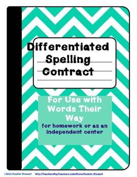 Preview of Weekly Differentiated Spelling Contract for Words Their Way