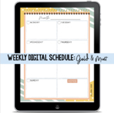 Weekly Digital Schedule: Gold & Mint
