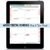 Weekly Digital Schedule: Pink & Teal Paint