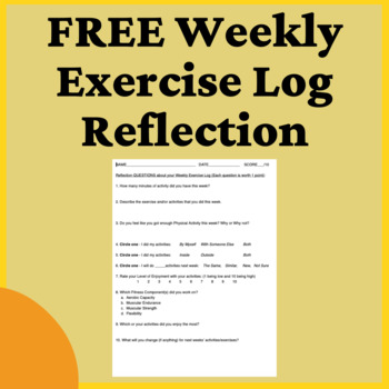 Preview of Weekly Exercise Log Reflection