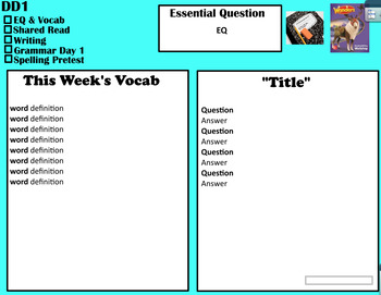 Preview of WONDERS Weekly Flipchart Template EDITABLE and EASY!