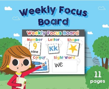 Preview of Weekly Focus Board, Colorful Board, Organization, Preschool, Kindergarten, Home