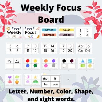 Preview of Weekly Focus Bulletin Board For Toddler and Preschool Homeschool Preschool