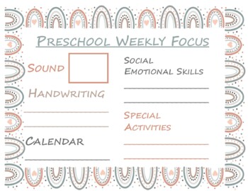 Preview of Weekly Focus Sheet (editable)