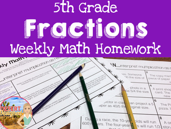 fraction homework 5th grade