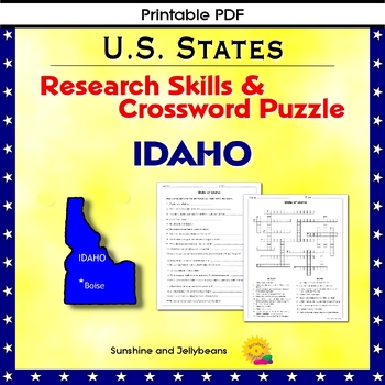 Preview of Idaho - Research Skills/Crossword  - U.S. States Geography - Grades 4-5
