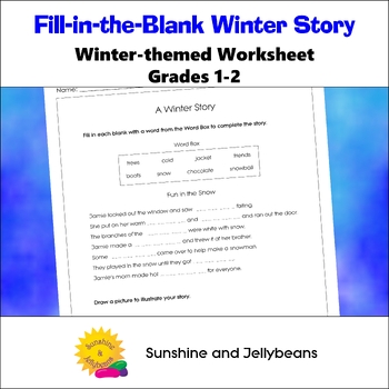 Preview of Fill-In-the-Blanks - A Winter Story - Reading/Writing - Grades 1-2