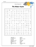 Word Search Puzzle - "The Water Cycle" - Grades 3-4 - Scie