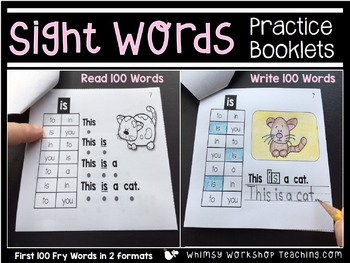 Preview of Sight Words Read and Write Practice Booklets | Literacy First Grade