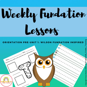 Preview of Weekly ~Fundation~ Lesson Schedule (Orientation Week)