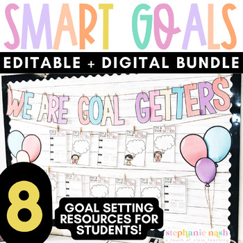 Preview of Smart Goals | Goal Setting For Students| New Years Resolution Bulletin Board