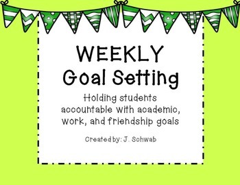Preview of Weekly Goal Setting Template