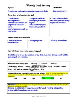 Preview of Weekly Goal Setting for teachers and students