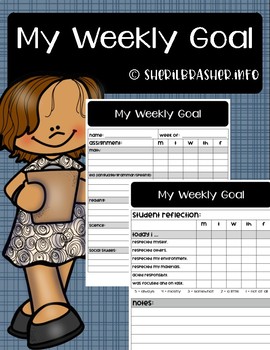 Preview of Weekly Goal Sheets - Fillable