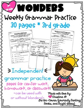 Preview of Weekly Grammar Practice 3rd grade Wonders
