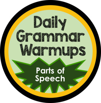 Preview of EDITABLE Daily Grammar Warmup - Parts of Speech