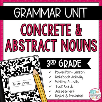 Preview of Grammar Third Grade Activities: Concrete and Abstract Nouns