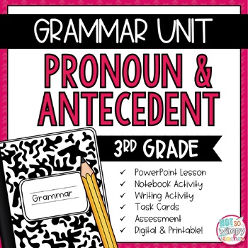 Preview of Grammar Third Grade Activities: Pronoun & Antecedent Agreement