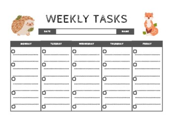 Preview of Weekly Homeschool Lesson Planner Template