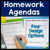 Weekly Agenda Template | Weekly Homework Agenda | 4 Design