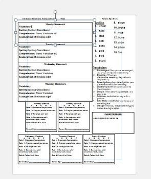 Preview of Weekly Homework Agenda Publisher