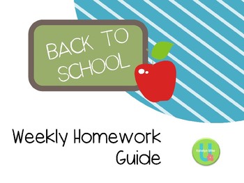 Preview of Weekly Homework Guide -- EDITABLE