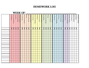 3rd grade homework log