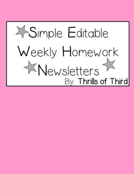 Preview of Weekly Homework Newsletter