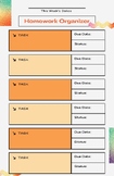 Weekly Homework Organizers