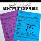 Weekly Homework Packet Cover FREE & Editable