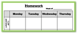 Weekly Homework Planner