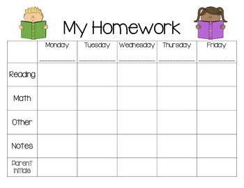 Preview of Weekly Homework Planner-School Theme