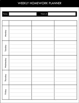 google slide homework planner