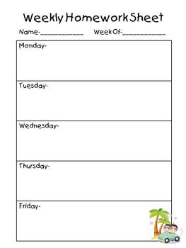weekly homework sheet q2 4