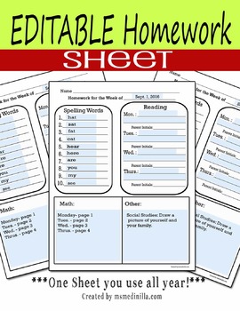 weekly homework sheet q1 7