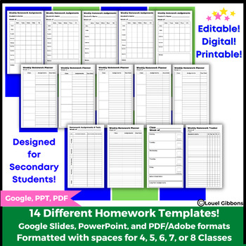 homework template google slides