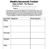 Weekly Homework Tracker with Parent Signature *EDITABLE*