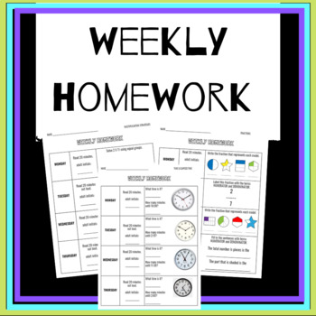weekly homework 3rd grade