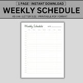 Weekly Hourly Planner Printable, Daily Productivity Planne