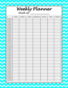 Rainbow Hourly Weekly Planner Printable Spreadsheet Your Week by the Hour Hourly Planner Student Work Weekly Planner