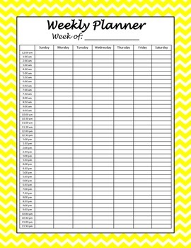 Weekly Hourly Planner Printables by The Samses Teach | TPT