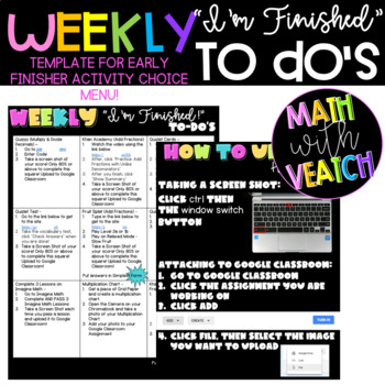 Preview of Weekly "I'm Finished" To-Do's Template