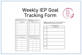 Preview of Weekly IEP Goal Tracking Form