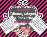 Weekly Idioms, Adages, & Proverbs in Context