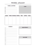 Weekly Individual Planner Sheets - Gray