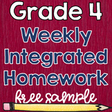 Weekly Integrated Homework Grade 4 SAMPLE