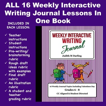 Preview of Interactive Weekly Writing Journal Lessons 1-16, All Bundled Into One Book